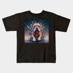 Colored Dog Artwork: Vibrant Expression in Visual Art Kids T-Shirt